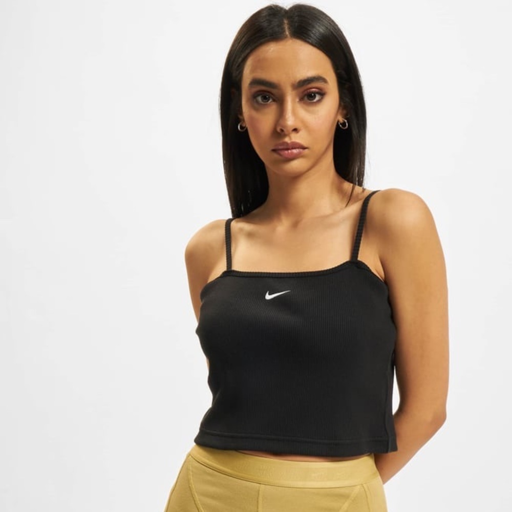 Nike Ribbed Cropped Logo Cami Top